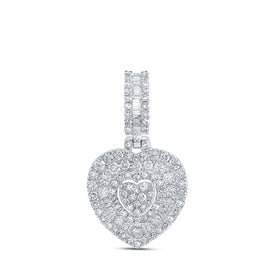 10kt White Gold Diamond Heart and Love Symbol Pendant: A Captivating Expression of Love and Elegance - Splendid Jewellery