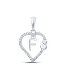 10kt White Gold Diamond Heart Initial Pendant - A Symbol of Love and Personalization - Splendid Jewellery