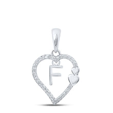 Load image into Gallery viewer, 10kt White Gold Diamond Heart Initial Pendant - A Symbol of Love and Personalization - Splendid Jewellery