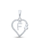 10kt White Gold Diamond Heart Initial Pendant - A Symbol of Love and Personalization - Splendid Jewellery