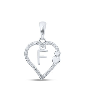 10kt White Gold Diamond Heart Initial Pendant - A Symbol of Love and Personalization - Splendid Jewellery