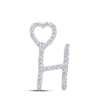 10kt White Gold Diamond Heart Initial Pendant - A Timeless Symbol of Love and Connection - Splendid Jewellery
