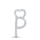 10kt White Gold Diamond Heart Initial Pendant - Personalized Elegance - Splendid Jewellery