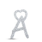 10kt White Gold Diamond Heart Initial Pendant - Personalized Elegance - Splendid Jewellery
