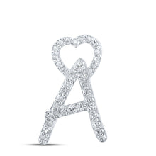 Load image into Gallery viewer, 10kt White Gold Diamond Heart Initial Pendant - Personalized Elegance - Splendid Jewellery