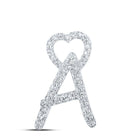 10kt White Gold Diamond Heart Initial Pendant - Personalized Elegance - Splendid Jewellery