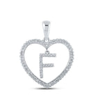 10kt White Gold Diamond Heart Initial Pendant - Personalized Elegance and Sparkling Brilliance - Splendid Jewellery