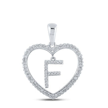 Load image into Gallery viewer, 10kt White Gold Diamond Heart Initial Pendant - Personalized Elegance and Sparkling Brilliance - Splendid Jewellery