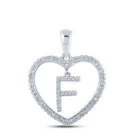 10kt White Gold Diamond Heart Initial Pendant - Personalized Elegance and Sparkling Brilliance - Splendid Jewellery