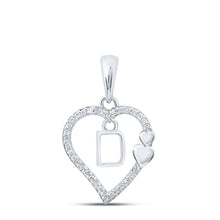 Load image into Gallery viewer, 10kt White Gold Diamond Heart Initial Pendant - Personalized Love Letter Necklace - Splendid Jewellery