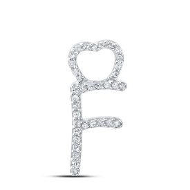 10kt White Gold Diamond Heart Initial Pendant - Personalized Romance and Elegance - Splendid Jewellery