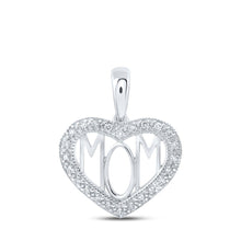 Load image into Gallery viewer, 10kt White Gold Diamond Heart &amp; Love Mom Pendant - Splendid Jewellery