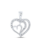 10kt White Gold Diamond Heart & Love Symbol Pendant - Splendid Jewellery