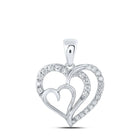 10kt White Gold Diamond Heart & Love Symbol Pendant - Splendid Jewellery