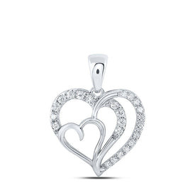 10kt White Gold Diamond Heart & Love Symbol Pendant - Splendid Jewellery