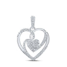 10kt White Gold Diamond Heart & Love Symbol Pendant | 1/4 Cttw Splendid Jewellery - Splendid Jewellery