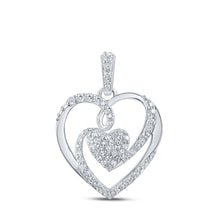 Load image into Gallery viewer, 10kt White Gold Diamond Heart &amp; Love Symbol Pendant | 1/4 Cttw Splendid Jewellery - Splendid Jewellery