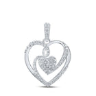 10kt White Gold Diamond Heart & Love Symbol Pendant | 1/4 Cttw Splendid Jewellery - Splendid Jewellery