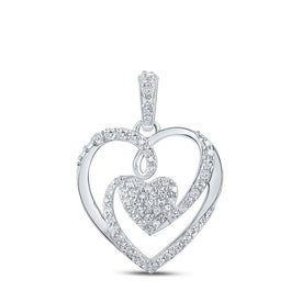 10kt White Gold Diamond Heart & Love Symbol Pendant | 1/4 Cttw Splendid Jewellery - Splendid Jewellery