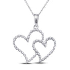 10kt White Gold Diamond Heart & Love Symbol Pendant - Splendid Jewellery