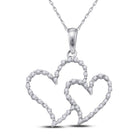 10kt White Gold Diamond Heart & Love Symbol Pendant - Splendid Jewellery