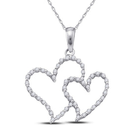 10kt White Gold Diamond Heart & Love Symbol Pendant - Splendid Jewellery