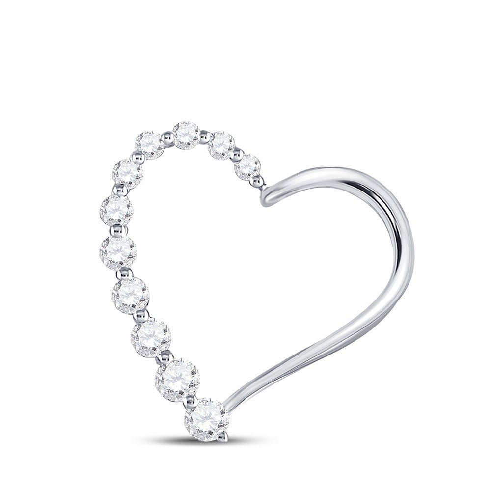 10kt White Gold Diamond Heart & Love Symbol Pendant - Splendid Jewellery