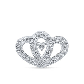 10kt White Gold Diamond Heart & Love Symbol Pendant - Splendid Jewellery