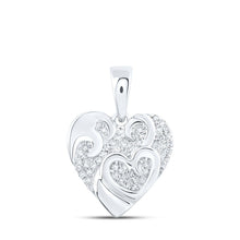 Load image into Gallery viewer, 10kt White Gold Diamond Heart &amp; Love Symbol Pendant: A Radiant Declaration of Love - Splendid Jewellery