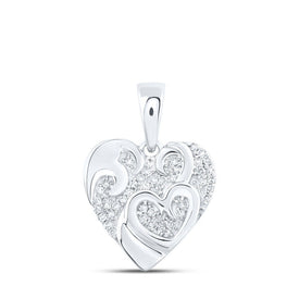 10kt White Gold Diamond Heart & Love Symbol Pendant: A Radiant Declaration of Love - Splendid Jewellery