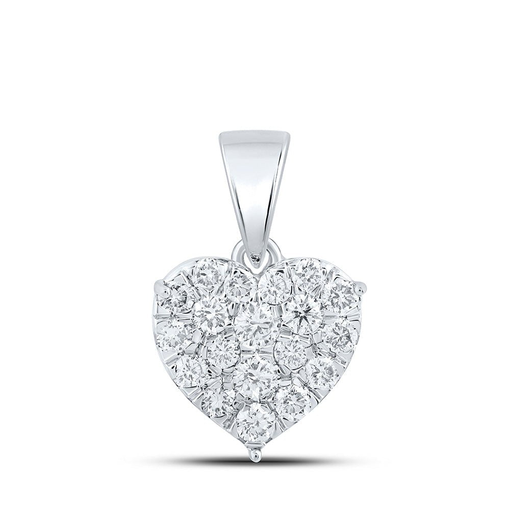 10kt White Gold Diamond Heart & Love Symbol Pendant - A Radiant Expression of Love - Splendid Jewellery