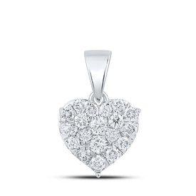 10kt White Gold Diamond Heart & Love Symbol Pendant - A Radiant Expression of Love - Splendid Jewellery