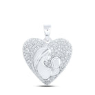 10kt White Gold Diamond Heart & Love Symbol Pendant - A Radiant Expression of Love and Affection - Splendid Jewellery