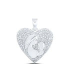 10kt White Gold Diamond Heart & Love Symbol Pendant - A Radiant Expression of Love and Affection - Splendid Jewellery