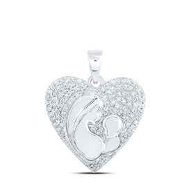 10kt White Gold Diamond Heart & Love Symbol Pendant - A Radiant Expression of Love and Affection - Splendid Jewellery
