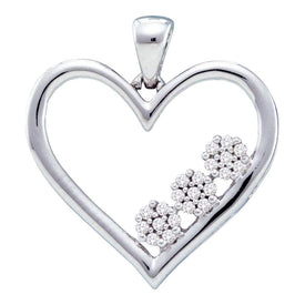 10kt White Gold Diamond Heart & Love Symbol Pendant - A Timeless Expression of Love - Splendid Jewellery