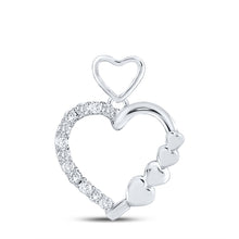 Load image into Gallery viewer, 10kt White Gold Diamond Heart &amp; Love Symbol Pendant | Splendid Jewellery Top view from the 10Kt White Gold Womens Round Diamond Heart Pendant 1 12 Cttwpin280173 collection by Splendid Jewellery