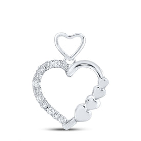 10kt White Gold Diamond Heart & Love Symbol Pendant | Splendid Jewellery Top view from the 10Kt White Gold Womens Round Diamond Heart Pendant 1 12 Cttwpin280173 collection by Splendid Jewellery