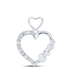 10kt White Gold Diamond Heart & Love Symbol Pendant | Splendid Jewellery - Splendid Jewellery