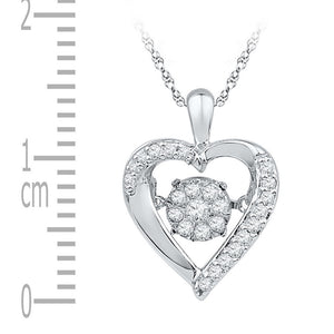 10kt White Gold Diamond Heart & Love Symbol Pendant | Splendid Jewellery - Splendid Jewellery