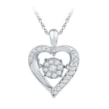 Load image into Gallery viewer, 10kt White Gold Diamond Heart &amp; Love Symbol Pendant | Splendid Jewellery  Top View from Splendid Jewellery