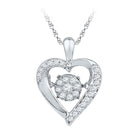 10kt White Gold Diamond Heart & Love Symbol Pendant | Splendid Jewellery  Top View from Splendid Jewellery