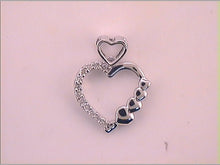 Load image into Gallery viewer, 10kt White Gold Diamond Heart &amp; Love Symbol Pendant | Splendid Jewellery Side view from the 10Kt White Gold Womens Round Diamond Heart Pendant 1 12 Cttwpin280173 collection by Splendid Jewellery