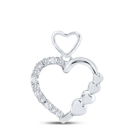 10kt White Gold Diamond Heart & Love Symbol Pendant | Splendid Jewellery - Splendid Jewellery