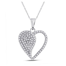 Load image into Gallery viewer, 10kt White Gold Diamond Heart &amp; Love Symbol Pendant | Splendid Jewellery - Splendid Jewellery