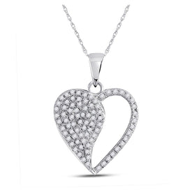10kt White Gold Diamond Heart & Love Symbol Pendant | Splendid Jewellery - Splendid Jewellery