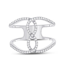Load image into Gallery viewer, 10kt White Gold Diamond Infinity Heart Ring - A Captivating Symbol of Elegance and Love Front view from the 10Kt White Gold Womens Round Diamond Negative Space Infinity Ring 1 4 Cttwpin285732 collection by Splendid Jewellery