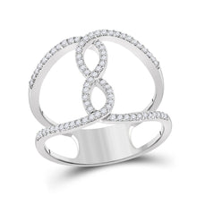 Load image into Gallery viewer, 10kt White Gold Diamond Infinity Heart Ring - A Captivating Symbol of Elegance and Love Top view from the 10Kt White Gold Womens Round Diamond Negative Space Infinity Ring 1 4 Cttwpin285732 collection by Splendid Jewellery