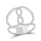 10kt White Gold Diamond Infinity Heart Ring - A Captivating Symbol of Elegance and Love Top view from the 10Kt White Gold Womens Round Diamond Negative Space Infinity Ring 1 4 Cttwpin285732 collection by Splendid Jewellery