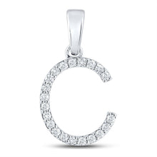 Load image into Gallery viewer, 10kt White Gold Diamond Initial C Pendant - Personalized Elegance and Sparkling Brilliance - Splendid Jewellery